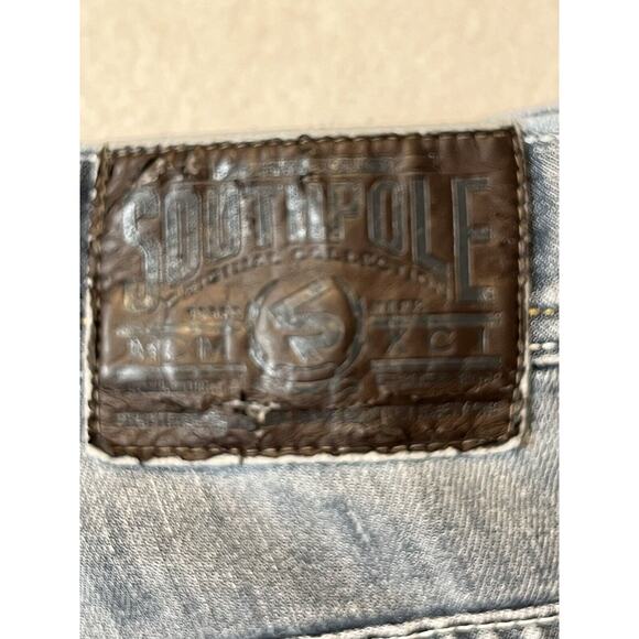 Southpole‎ Shorts Mens 38 Blue Denim Baggy Streetwear Hip Hop Swag Logo - Picture 5 of 10